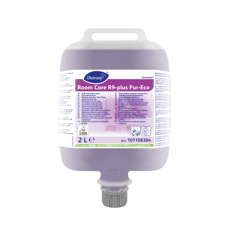 Detergente acido per superfici dure concentrato Diversey Room Care R9-plus Pur-Eco 2x2 litri DISPONIBILE IN 7 GIORNI LAVORATIVI