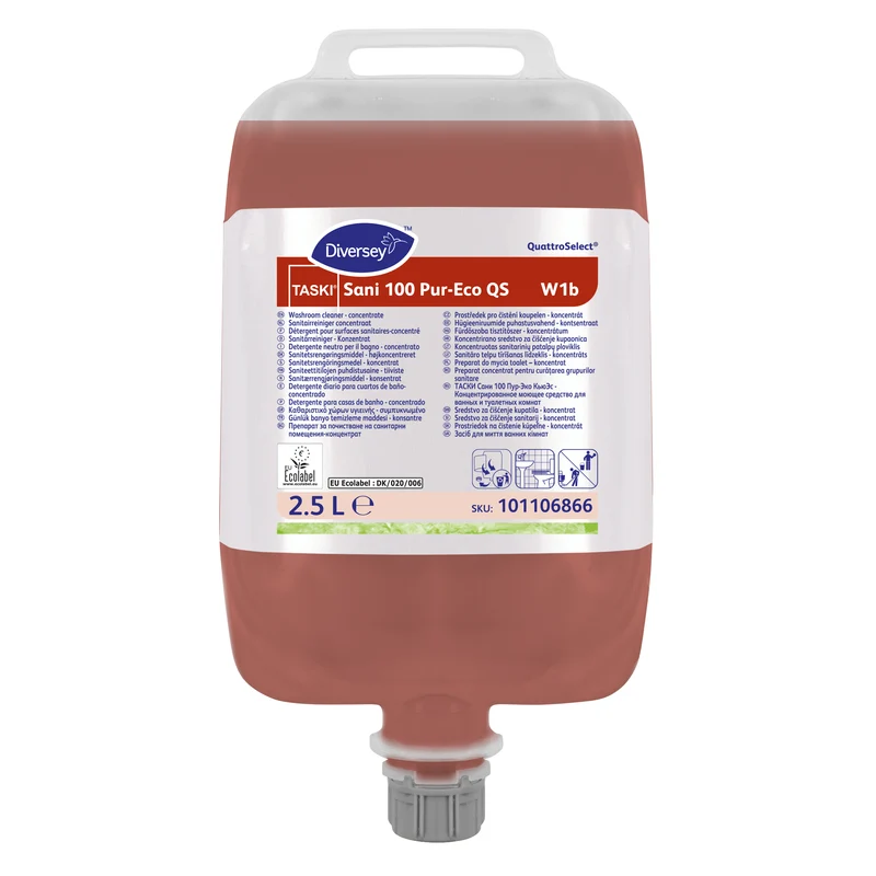 Detergente per il bagno in QuattroSelect Diversey TASKI Sani 100 Pur-Eco QS 2,5 litri DISPONIBILE IN 7 GIORNI LAVORATIVI