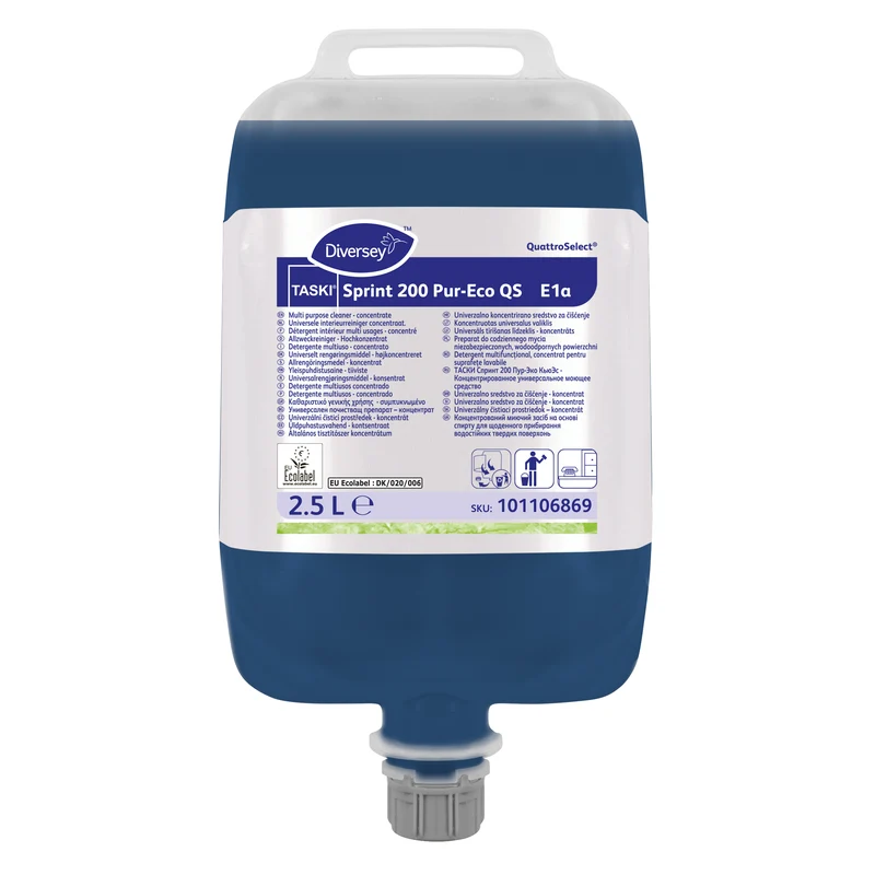 Detergente multiuso in QuattroSelect Diversey TASKI Sprint 200 Pur-Eco QS 2,5 litri DISPONIBILE IN 7 GIORNI LAVORATIVI