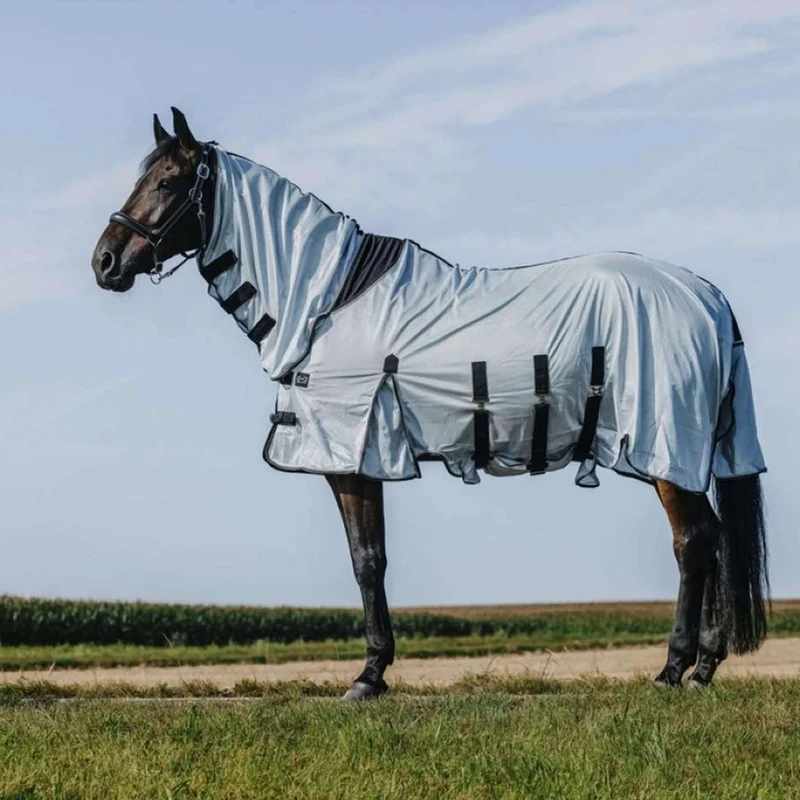 Riding World Couverture Anti-Mouches Belly Mesh Combo Gris