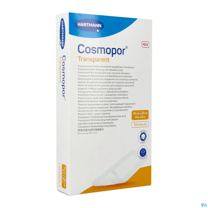Cosmopor Transparent | 25 steriele wondverbanden 10x20cm | Wondzorg