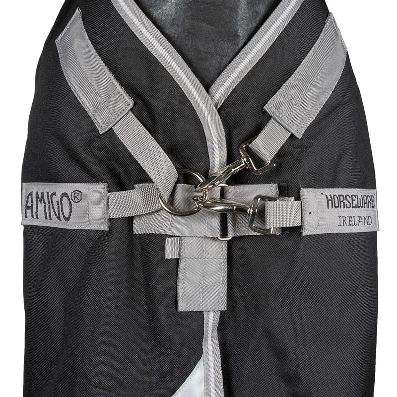 Amigo Turnout Rug Integrated 1200D 250g Black/Titanium Grey/Silver
