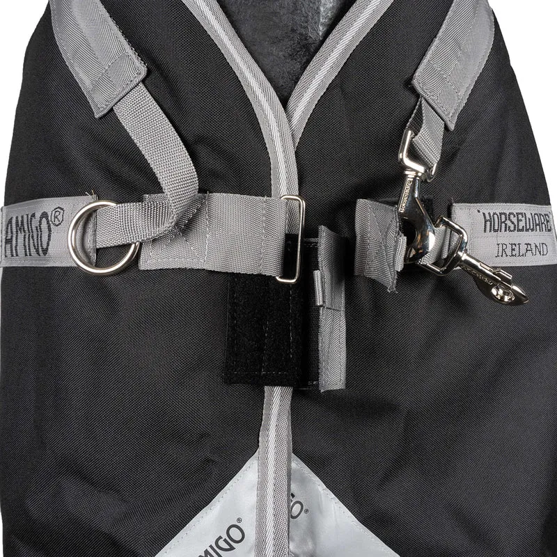 Amigo Turnout Rug Integrated 1200D 250g Black/Titanium Grey/Silver