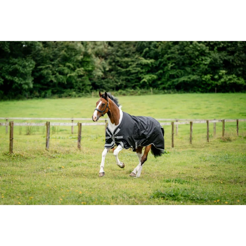 Amigo Turnout Rug 1200D 250g Black/Titanium Grey/Silver