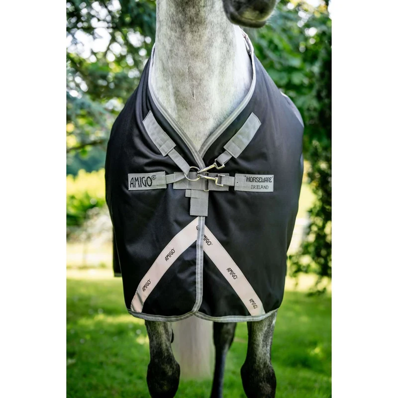 Amigo Turnout Rug 1200D 250g Black/Titanium Grey/Silver