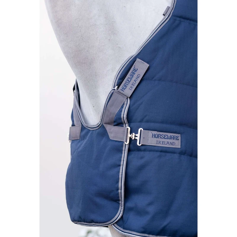 Rambo Optimo Couverture d'Écurie Plus 200g Navy/Thunderstorm Grey/Silver