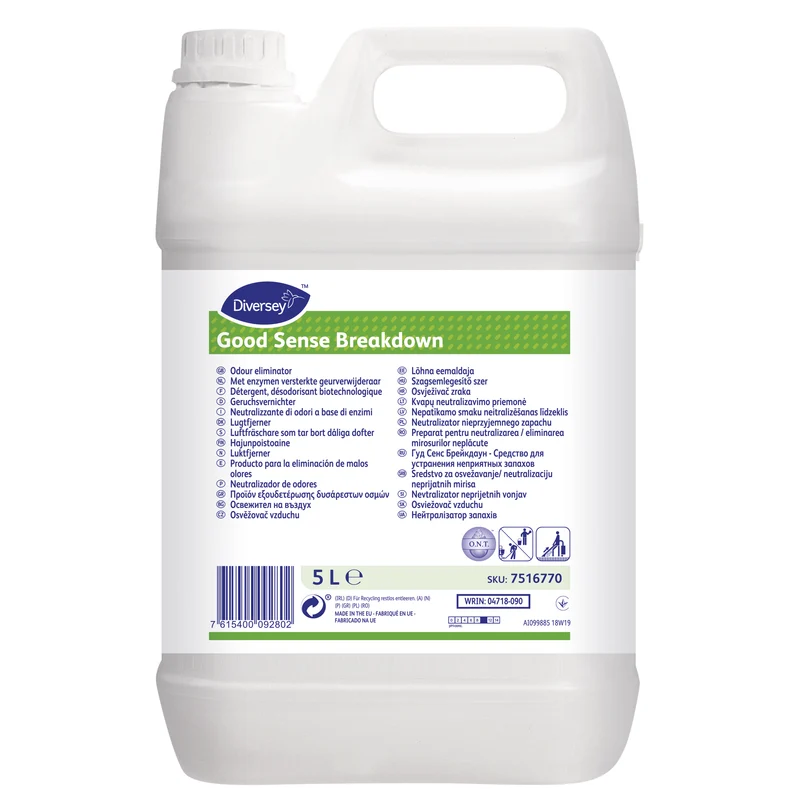 Neutralizzante enzimatico di cattivi odori Diversey Good Sense Breakdown 2x5 litri DISPONIBILE IN 7 GIORNI LAVORATIVI