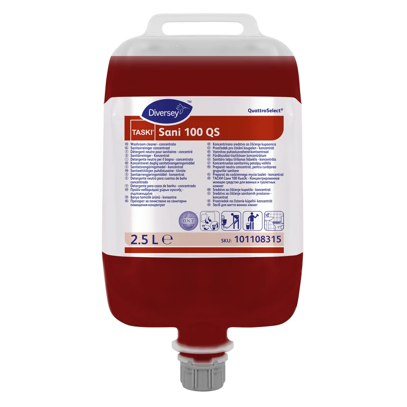 Detergente per il bagno in QuattroSelect Diversey TASKI Sani 100 QS 2x2,5 litri DISPONIBILE IN 7 GIORNI LAVORATIVI