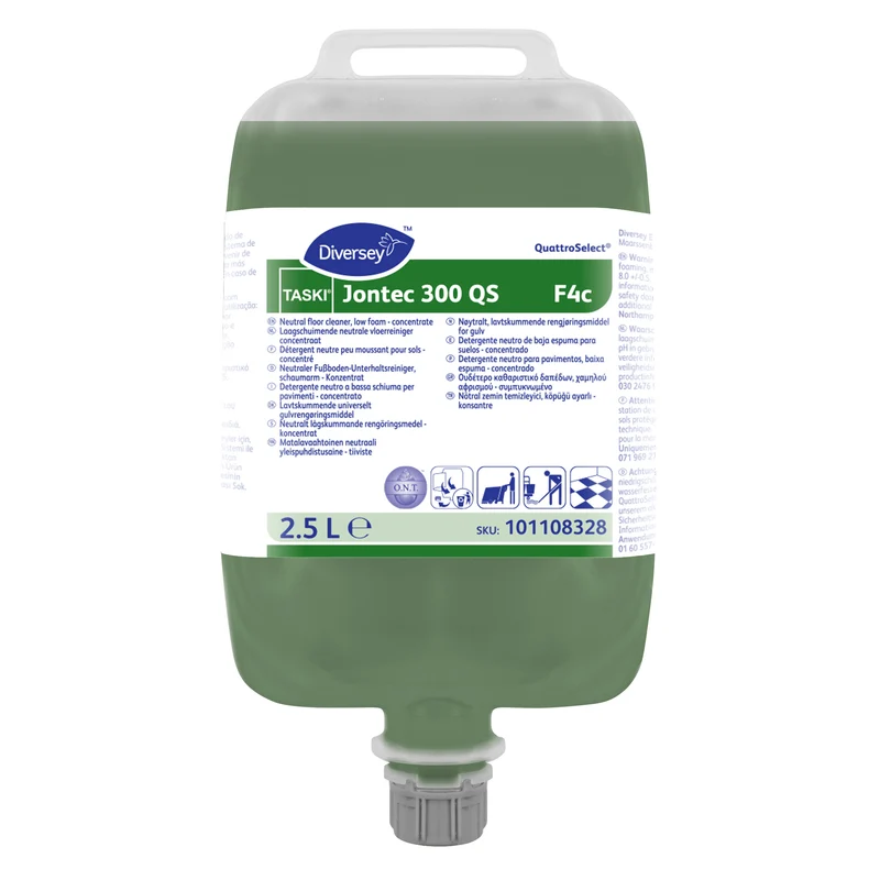Detergente neutro per pavimenti in QuattroSelect Diversey TASKI Jontec 300 QS F4c 2,5 litri DISPONIBILE IN 7 GIORNI LAVORATIVI
