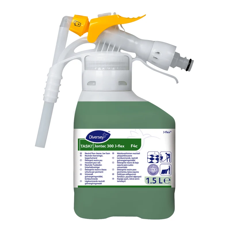 Detergente neutro a bassa schiuma per pavimenti in J-flex Diversey TASKI Jontec 300 J-flex F4c 1,5 litri DISPONIBILE IN 7 GIORNI LAVORATIVI