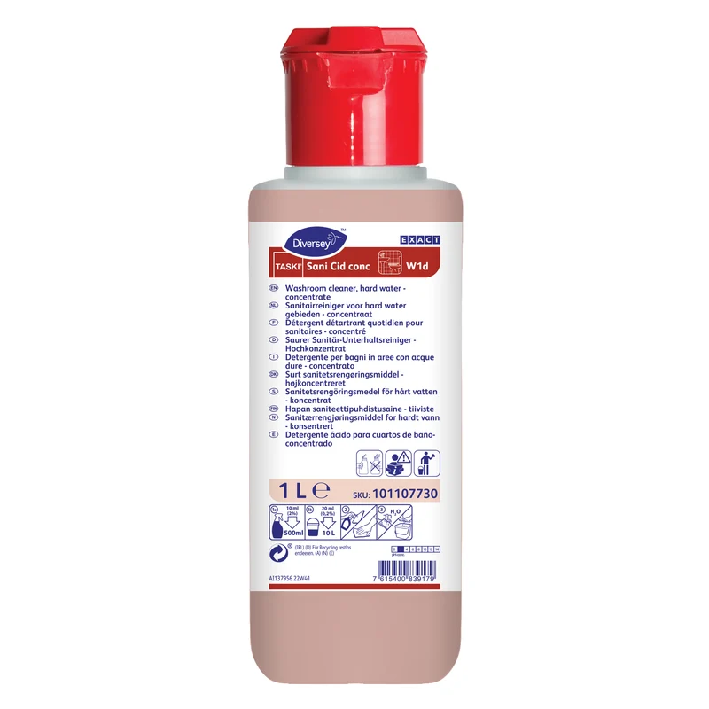 Detergente concentrato per bagni acque dure Diversey TASKI Sani Cid conc 6x1 litro DISPONIBILE IN 7 GIORNI LAVORATIVI