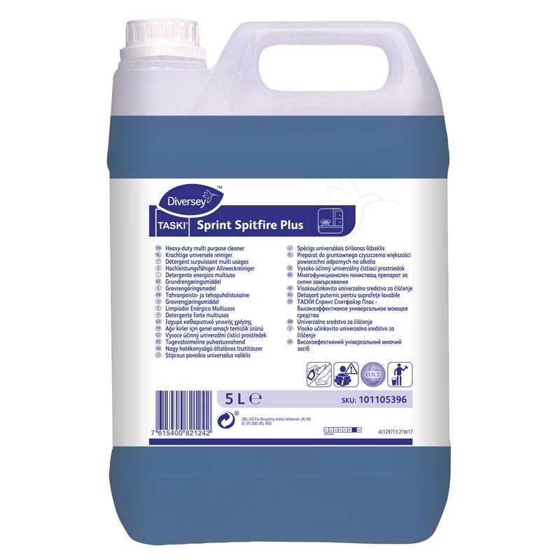 Detergente multiuso per sporco pesante Diversey TASKI Sprint Spitfire Plus 2x5 litri DISPONIBILE IN 7 GIORNI LAVORATIVI