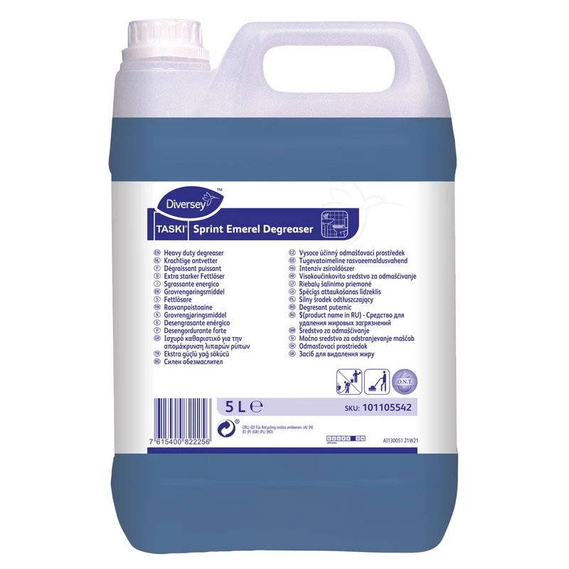 Detergente multiuso altamente profumato Diversey TASKI Sprint Emerel Degreaser 2x5 litri DISPONIBILE IN 7 GIORNI LAVORATIVI