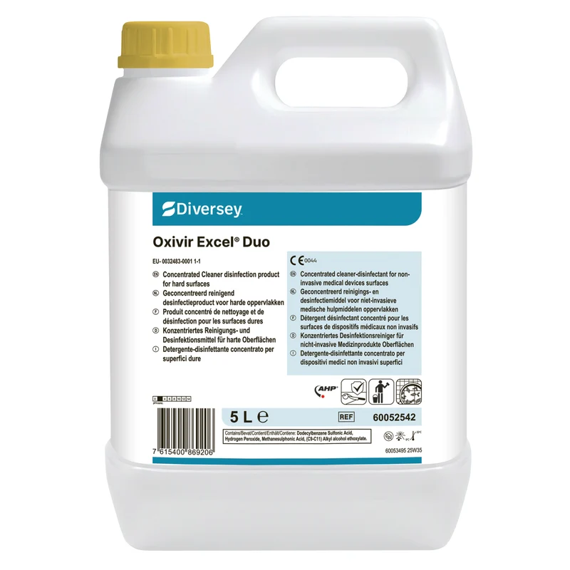 Biocida: Detergente-disinfettante concentrato per superfici dure Diversey Oxivir Excel Duo 1 pezzo DISPONIBILE IN 7 GIORNI LAVORATIVI