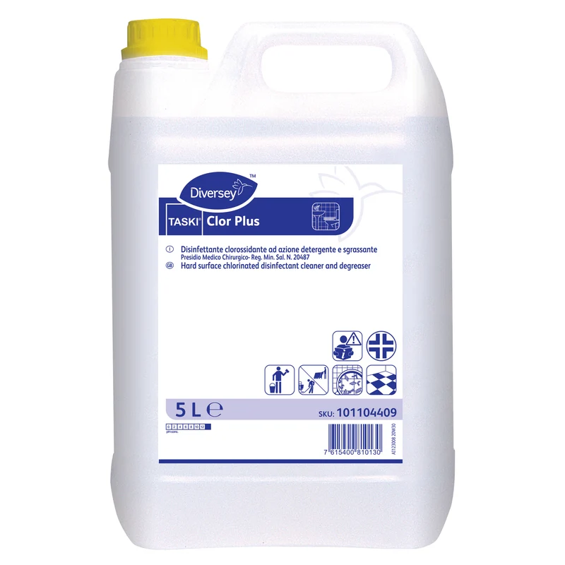 Disinfettante clorossidante detergente virucida PMC Diversey TASKI Clor Plus 5 litri DISPONIBILE IN 7 GIORNI LAVORATIVI