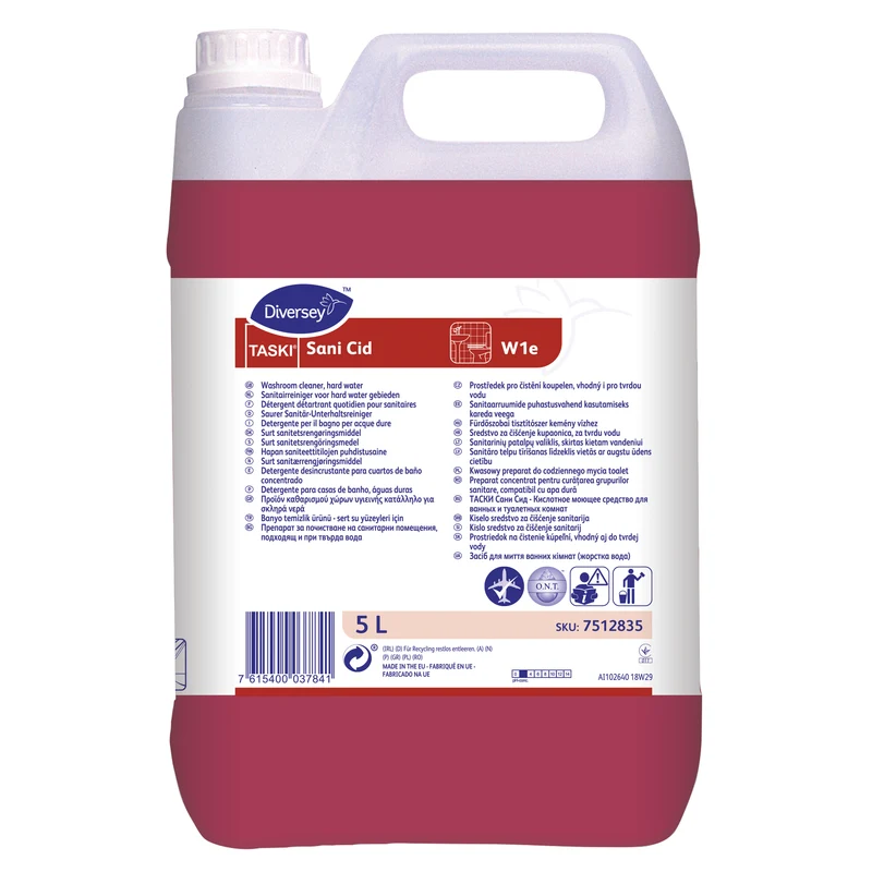 Detergente acido per bagni acque dure Diversey TASKI Sani Cid W1e 2x5 litri DISPONIBILE IN 7 GIORNI LAVORATIVI