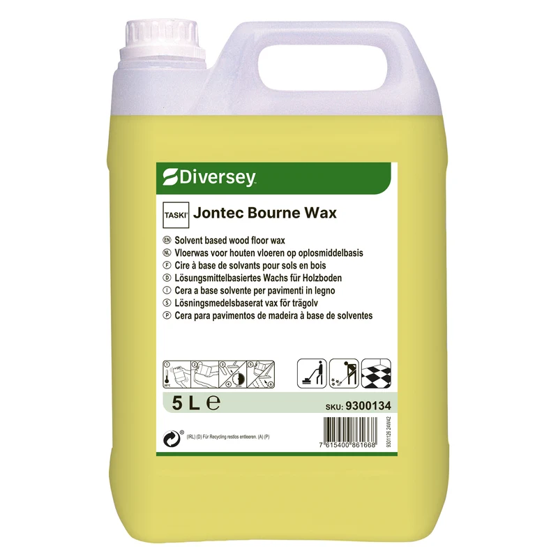 Cera liquida a solvente per pavimenti in legno Diversey TASKI Jontec Bourne Wax 5 litri DISPONIBILE IN 7 GIORNI LAVORATIVI