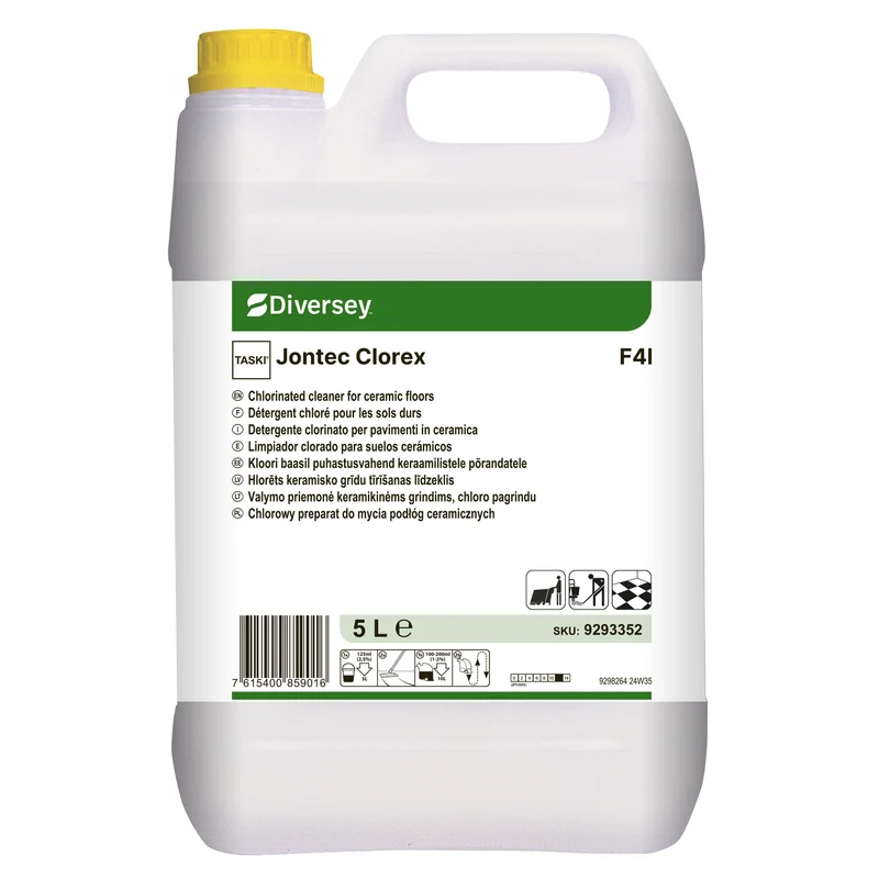 Detergente clorinato per pavimenti in ceramica Diversey TASKI Jontec Clorex F4l 2x5 litri DISPONIBILE IN 7 GIORNI LAVORATIVI