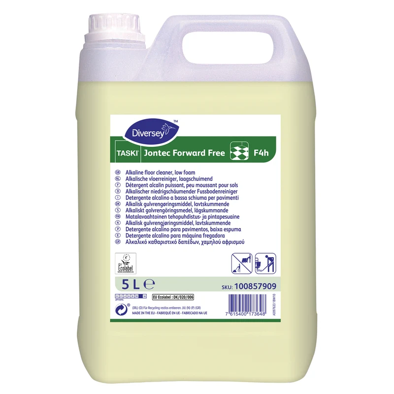 Detergente alcalino a bassa schiuma per pavimenti Diversey TASKI Jontec Forward free F4h 2x5 litri DISPONIBILE IN 7 GIORNI LAVORATIVI