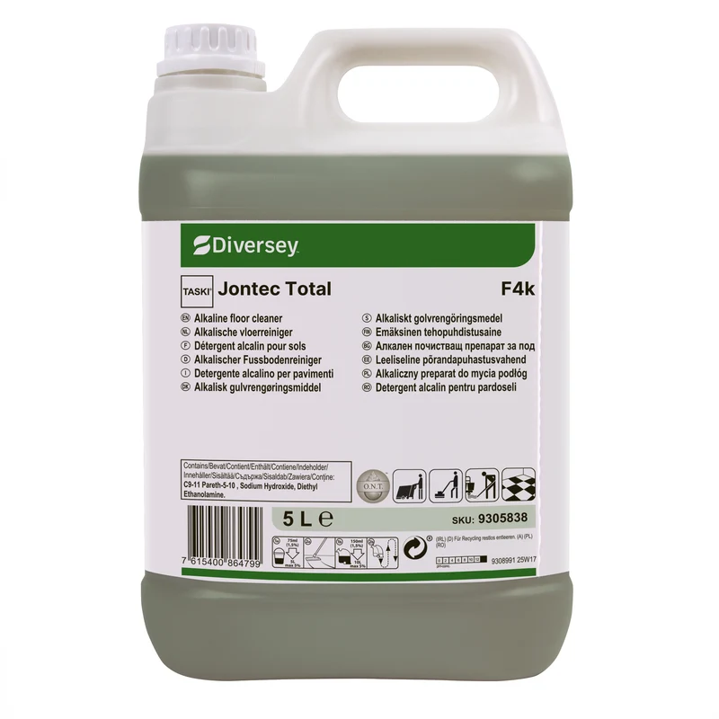 Detergente alcalino per pavimenti Diversey TASKI Jontec Total F4k 2x5 litri DISPONIBILE IN 7 GIORNI LAVORATIVI