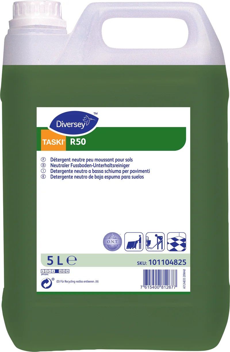 Detergente neutro a bassa schiuma per pavimenti Diversey TASKI R50 5 litri DISPONIBILE IN 7 GIORNI LAVORATIVI