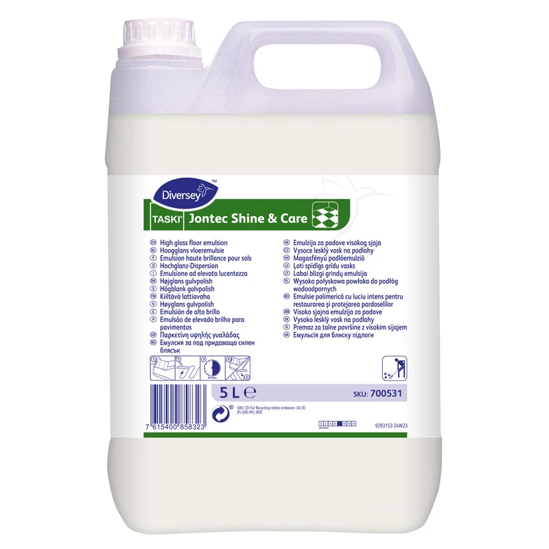 Emulsione con elevato grado di lucentezza Diversey TASKI Jontec Shine & Care 5 litri DISPONIBILE IN 7 GIORNI LAVORATIVI