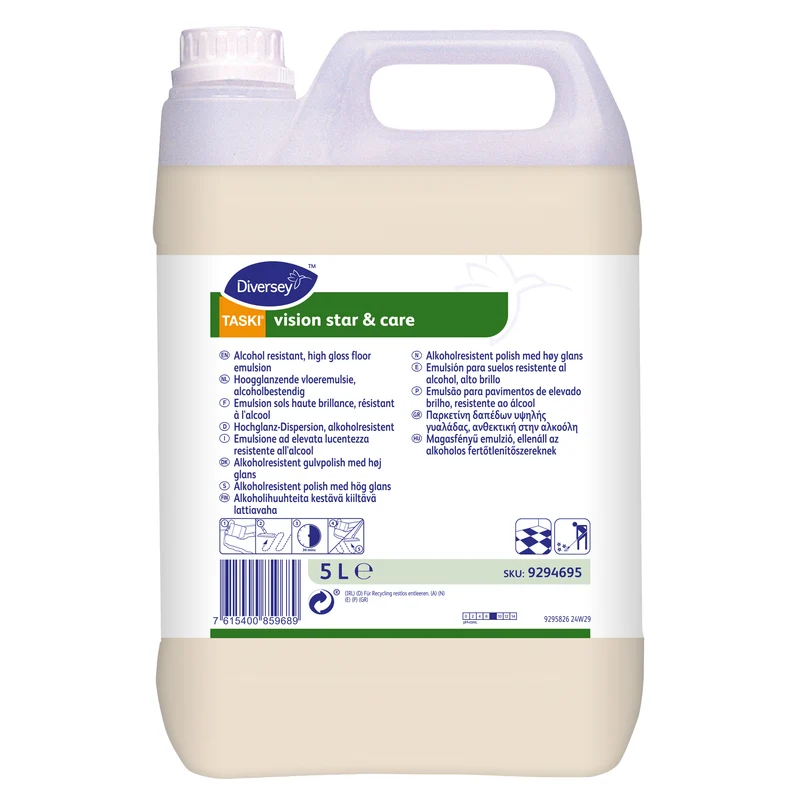 Emulsione ad elevata brillantezza resistente all’alcool Diversey TASKI vision star & care 5 litri DISPONIBILE IN 7 GIORNI LAVORATIVI