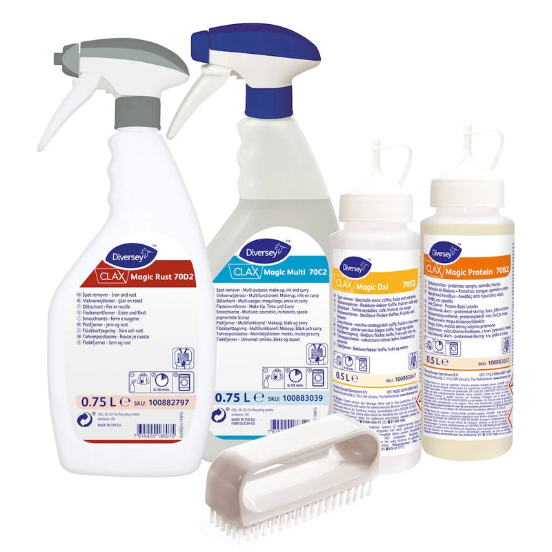 Kit smacchiatori con spazzolina Diversey Clax Magic Starterkit 70A2 4x750 ml DISPONIBILE IN 7 GIORNI LAVORATIVI