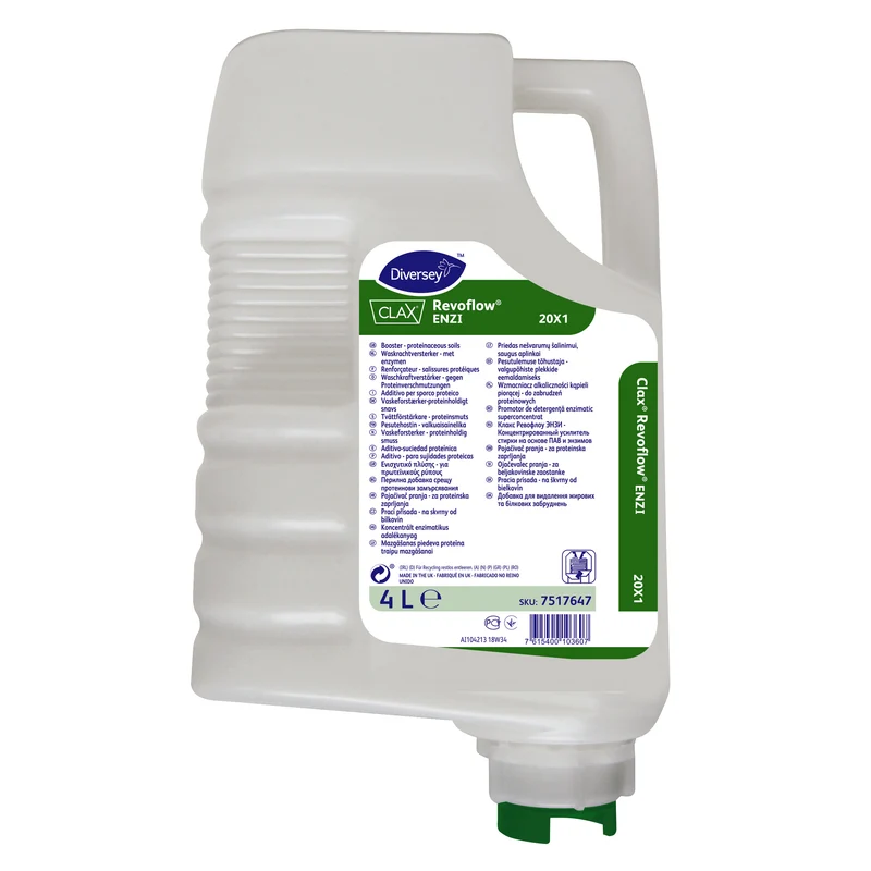 Additivo enzimatico per sporco proteico Diversey Clax Revoflow ENZI 20X1 3x4 litri DISPONIBILE IN 7 GIORNI LAVORATIVI