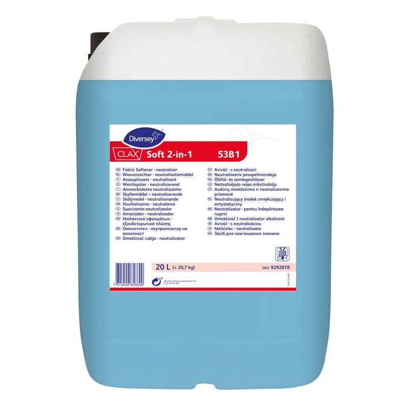 Ammorbidente concentrato neutralizzante odori Diversey Clax Soft 2-in-1 53B1 20 litri DISPONIBILE IN 7 GIORNI LAVORATIVI