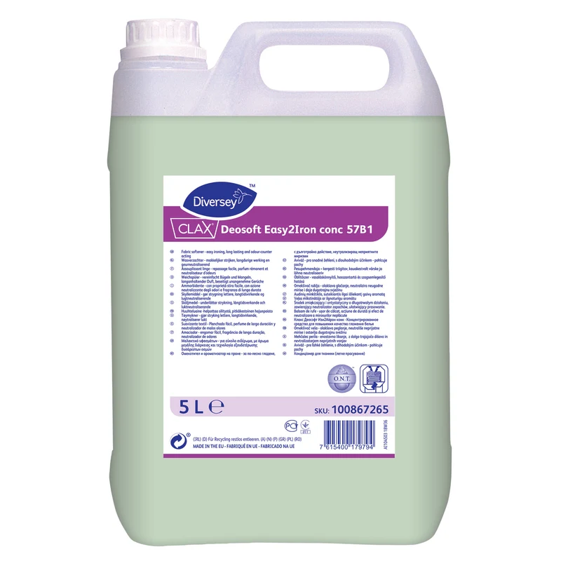 Ammorbidente stira facile per tessuti Diversey Clax Deosoft Easy2Iron conc 57B1 5 litri DISPONIBILE IN 7 GIORNI LAVORATIVI