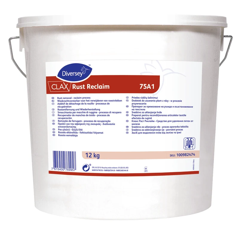 Smacchiatore ruggine in polvere per biancheria Diversey Clax Rust Reclaim 75A1 12 kg DISPONIBILE IN 7 GIORNI LAVORATIVI