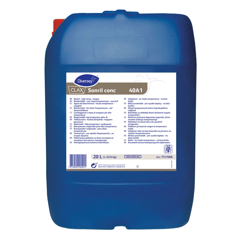 Candeggiante concentrato ossigeno alte temperature Diversey Clax Sonril conc 40A1 20 litri DISPONIBILE IN 7 GIORNI LAVORATIVI