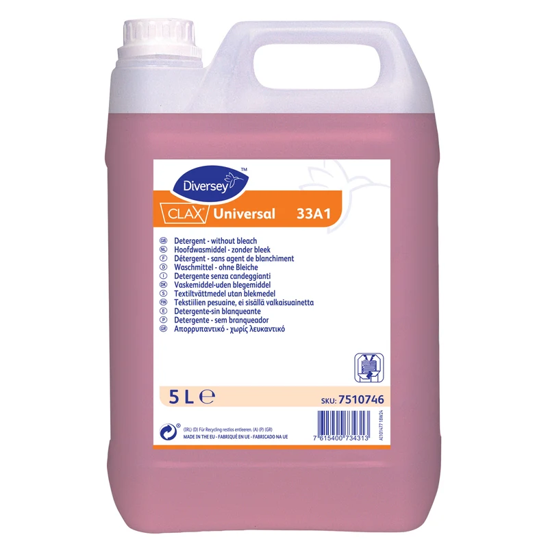 Detersivo liquido per tessuti delicati e colorati Diversey Clax Universal 33A1 2x5 litri DISPONIBILE IN 7 GIORNI LAVORATIVI