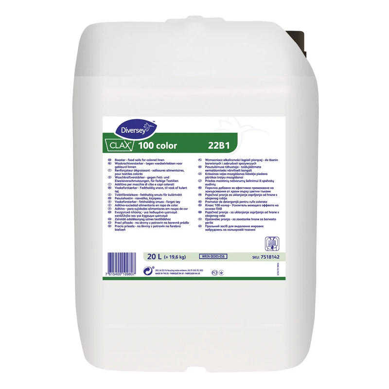 Additivo per sporco alimentare su biancheria colorata Diversey Clax 100 color 22B1 20 litri DISPONIBILE IN 7 GIORNI LAVORATIVI