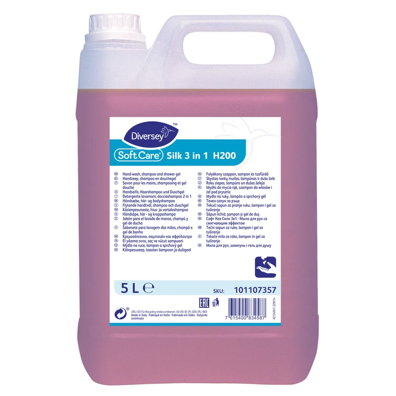 Detergente delicato mani corpo e capelli Diversey Soft Care Silk 3 in 1 H200 2x5 litri DISPONIBILE IN 7 GIORNI LAVORATIVI