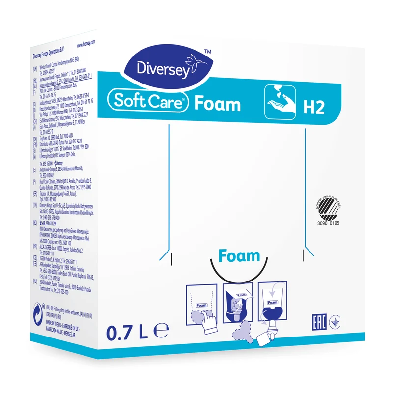 Detergente lavamani profumato in schiuma Diversey Soft Care Foam H2 700 ml DISPONIBILE IN 7 GIORNI LAVORATIVI