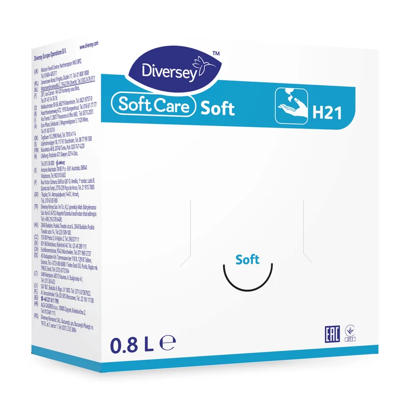 Detergente lavamani delicato profumato Diversey Soft Care Soft 6x800 ml DISPONIBILE IN 7 GIORNI LAVORATIVI