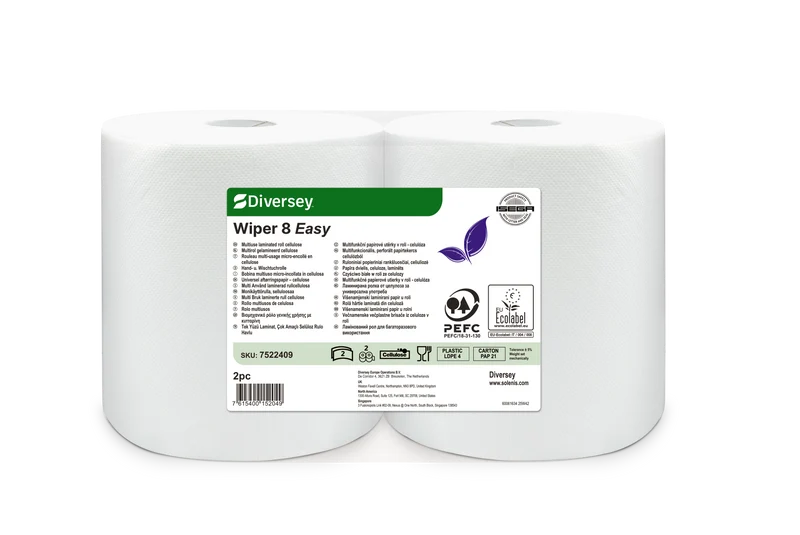 Bobina multiuso Diversey Wiper 8 Easy 165 m 2 pezzi DISPONIBILE IN 7 GIORNI LAVORATIVI