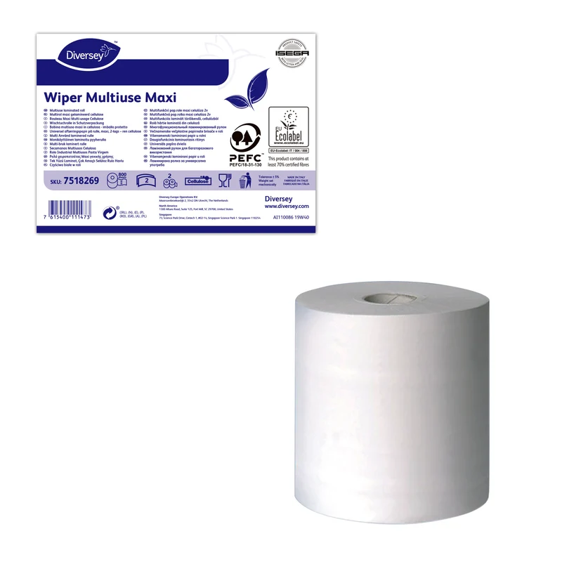 Bobina multiuso Diversey Wiper Multiuse Maxi 2ply 272 m Bianco 1 pezzo DISPONIBILE IN 7 GIORNI LAVORATIVI