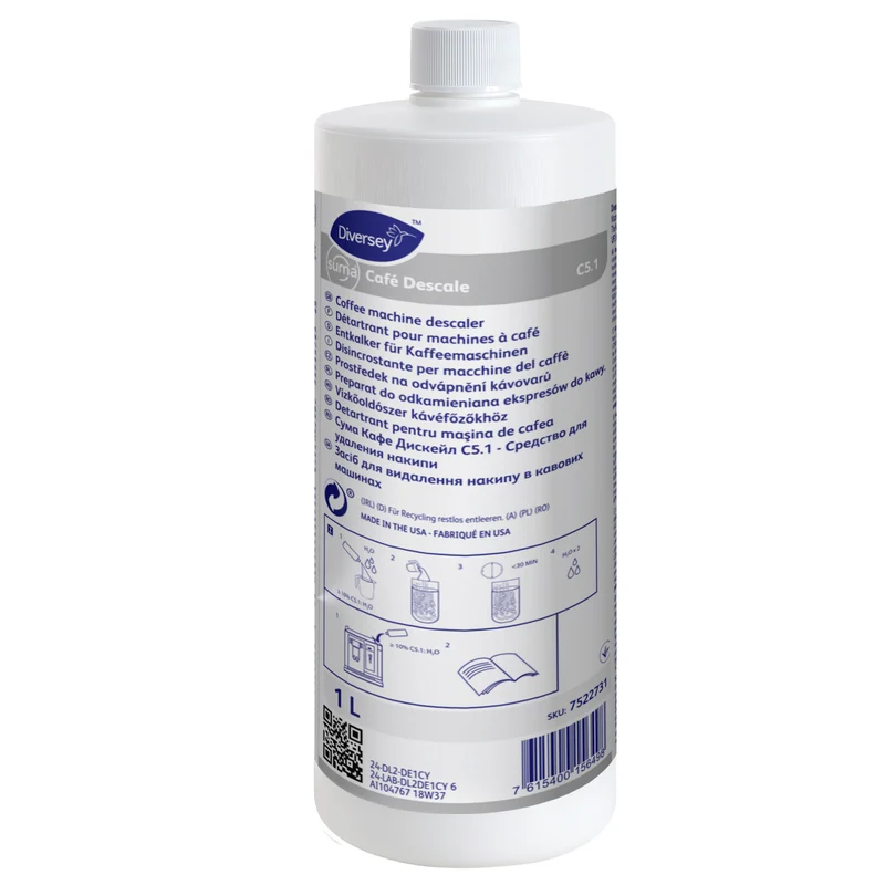 Disincrostante non tossico, biodegradabile e sicuro Diversey Suma Café Descale C5.1 1 litro DISPONIBILE IN 7 GIORNI LAVORATIVI