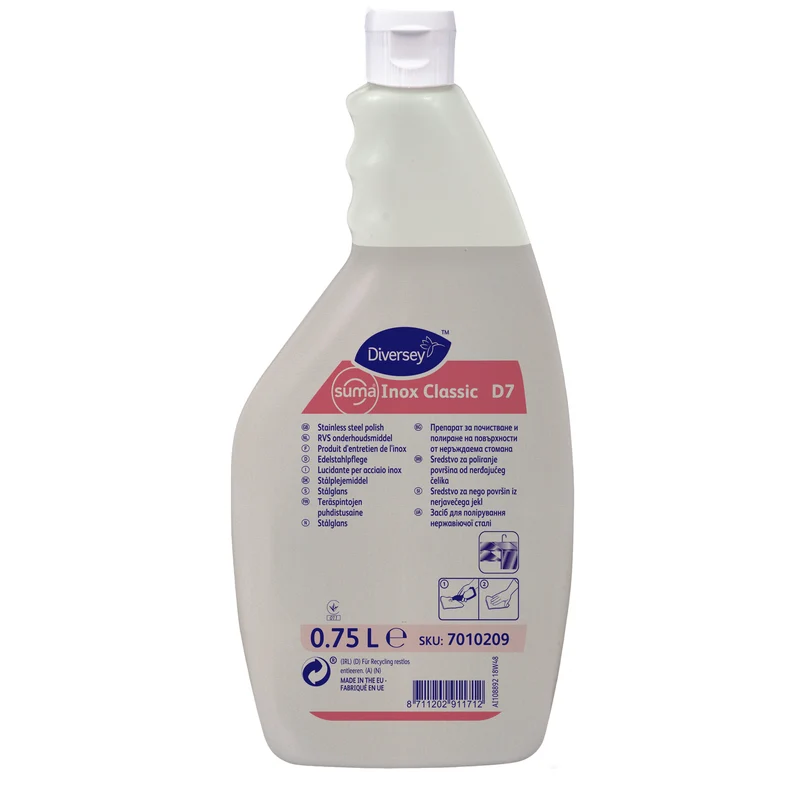 Lucidante per acciaio inox Diversey Suma Inox Classic D7 6x750 ml DISPONIBILE IN 7 GIORNI LAVORATIVI
