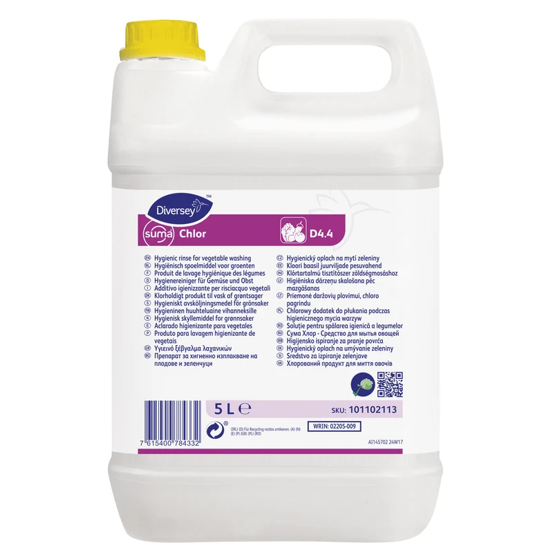 Additivo igienizzante per risciacquo vegetali Diversey Suma Chlor D4.4 2x5 litri DISPONIBILE IN 7 GIORNI LAVORATIVI