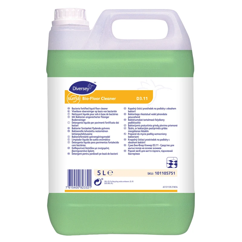 Detergente biologico per pavimenti Diversey Suma Bio-Floor Cleaner D3.11 5 litri DISPONIBILE IN 7 GIORNI LAVORATIVI