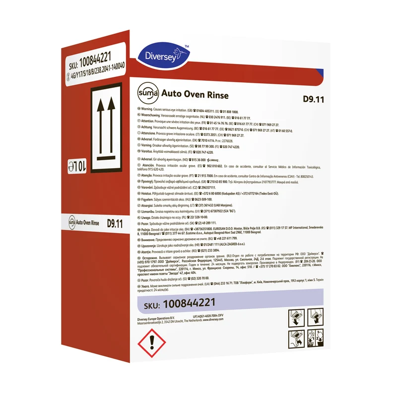Brillantante acido per forni autopulenti Diversey Suma Auto Oven Rinse D9.11 10 litri DISPONIBILE IN 7 GIORNI LAVORATIVI
