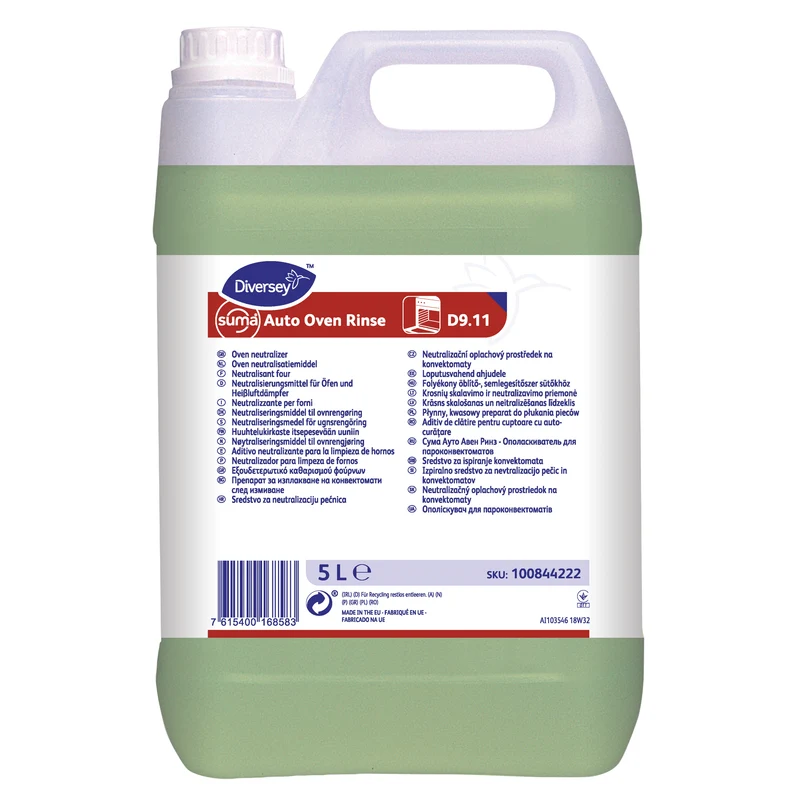 Brillantante acido per forni autopulenti Diversey Suma Auto Oven Rinse D9.11 5 litri DISPONIBILE IN 7 GIORNI LAVORATIVI