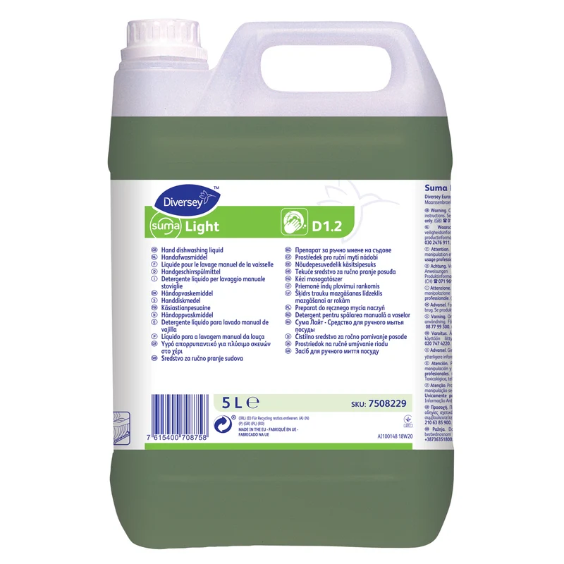 Detergente liquido per lavaggio manuale stoviglie Diversey Suma Light D1.2 5 litri DISPONIBILE IN 7 GIORNI LAVORATIVI