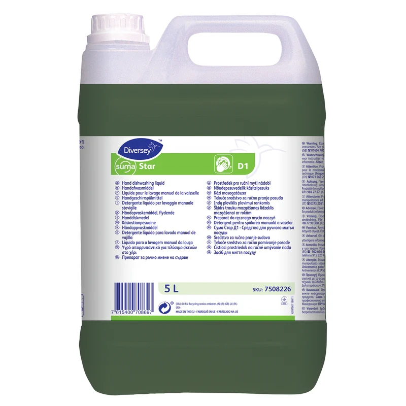 Detergente liquido per lavaggio manuale stoviglie Diversey Suma Star D1 5 litri DISPONIBILE IN 7 GIORNI LAVORATIVI