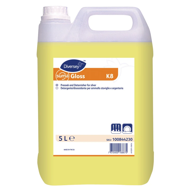 Detergente disossidante per argento Diversey Suma Gloss K8 5 litri DISPONIBILE IN 7 GIORNI LAVORATIVI