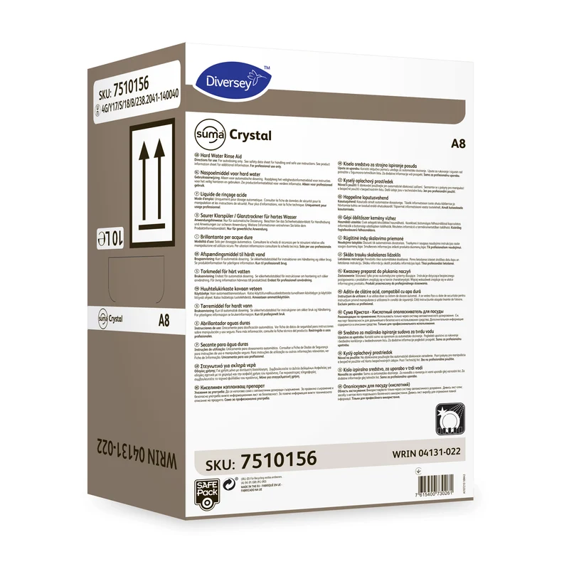 Brillantante acido Diversey Suma Crystal A8 10 litri DISPONIBILE IN 7 GIORNI LAVORATIVI